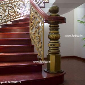 Decorative Brass Balcony Railing For Interior Design Stainless Steel Stair Handrail Design