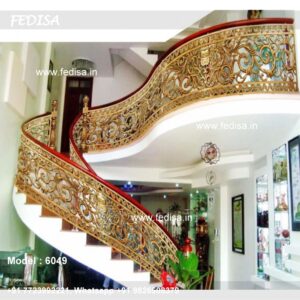 Luxury Brass Balcony Railing With Designer Finish Jine Ki Railing Design