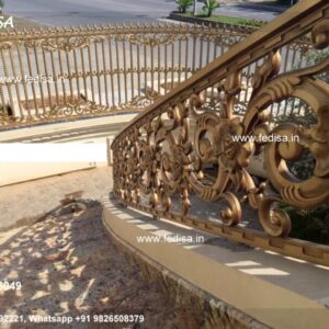 Luxury Brass Balcony Railing With Classic Style Stainless Steel Pipe Railing Design