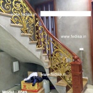 Decorative Brass Stair Railing Design For Villas Wood Hand Grill Design