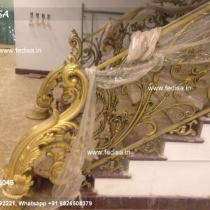 Stylish Brass Balcony Railing With Designer Look Metal Stair Baluster Designs