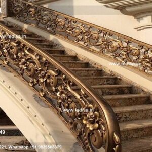 Stylish Brass Handrail Design For Modern Homes Boundary Wall Design With Railing