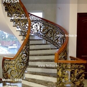 Elegant Brass Handrail For Luxury Staircases Chhat Ka Railing Steel