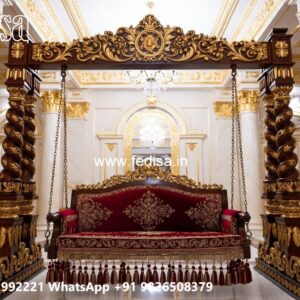 Premium Wood Carving Swing Design with Elegant Curves No-8933