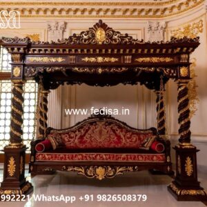 Wood Carving Swing Design with Antique Wooden Texture No-8940