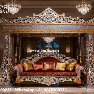 Vintage Wood Carving Swing Design with Decorative Beauty No-8946