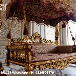 Luxury Wood Carving Swing Design for Relaxing Indoor Spaces No-8949