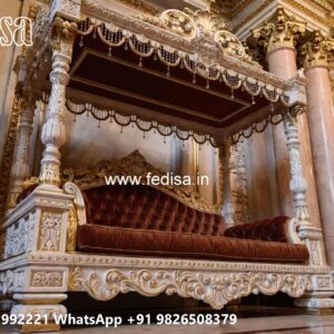 Beautiful Wood Carving Swing Design with Antique Charm No-8964