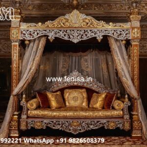 Artistic Wood Carving Swing Design with Antique Appeal No-8982