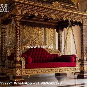 Traditional Wood Carving Swing Design with Royal Comfort No-8984