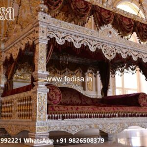Wooden Swing Design with Floral Carving Patterns No-9026
