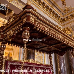 Luxury Wood Carving Swing Design for Indoor Home Decor No-9354