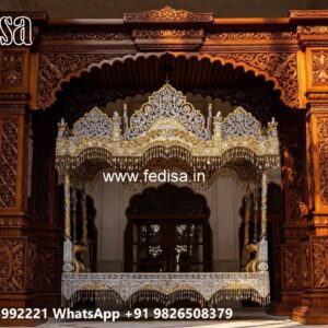 Wood Carving Swing Design with Comfortable Cushion Seating No-9374