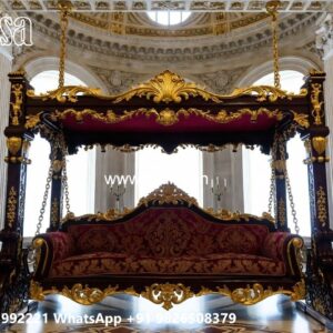 Luxury Wood Carving Swing Design for Relaxing Indoor Spaces No-9399