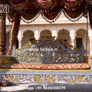 Artistic Wood Carving Swing Design for Sophisticated Decor No-9420