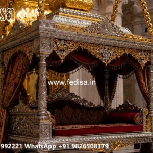 Elegant Wood Carving Swing Design with Decorative Cushions No-9423