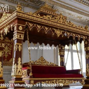 Traditional Wood Carving Swing Design with Elegant Details No-9445