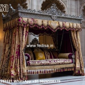 Handcrafted Wood Carving Swing Design for Grand Interiors No-9834
