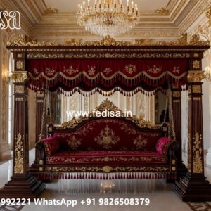 Luxury Wood Carving Swing Design with Decorative Chains No-9835