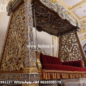 Premium Wood Carving Swing Design for Spacious Halls No-9843