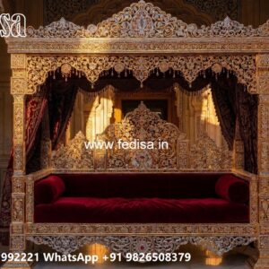 Elegant Wood Carving Swing Design with Handcrafted Details No-10260