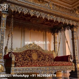 Premium Wood Carving Swing Design with Elegant Curves No-10283