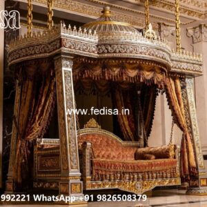 Handcrafted Wood Carving Swing Design with Rich Texture No-10326