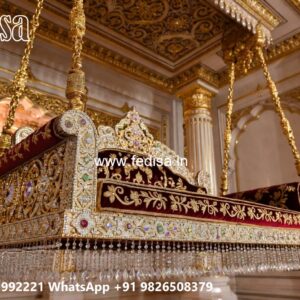Luxury Wooden Swing Design with Intricate Carving Work No-10723