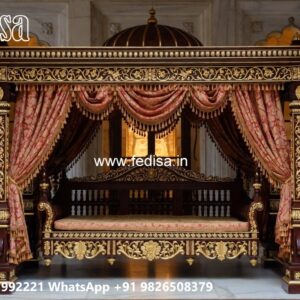 Elegant Wood Carving Swing Design with Royal Craftsmanship No-10738