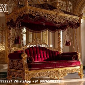 Vintage Wood Carving Swing Design with Decorative Beauty No-10746