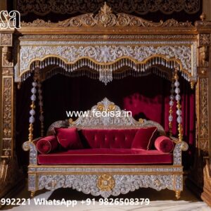 Wood Carving Swing Design with Rich Wooden Detailing No-10758