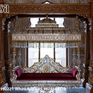 Wooden Swing Design with Elegant Carved Backrest No-10881