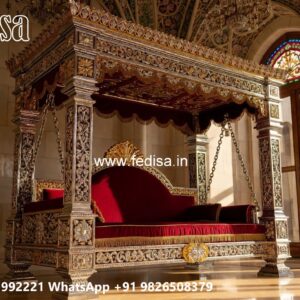 Wood Carving Swing Design with Antique Wooden Texture No-11190