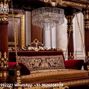 Luxury Wood Carving Swing Design for Relaxing Indoor Spaces No-11199