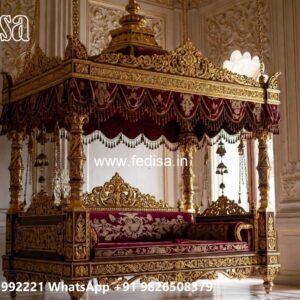 Handmade Wooden Swing Design with Royal Carving Style No-11254