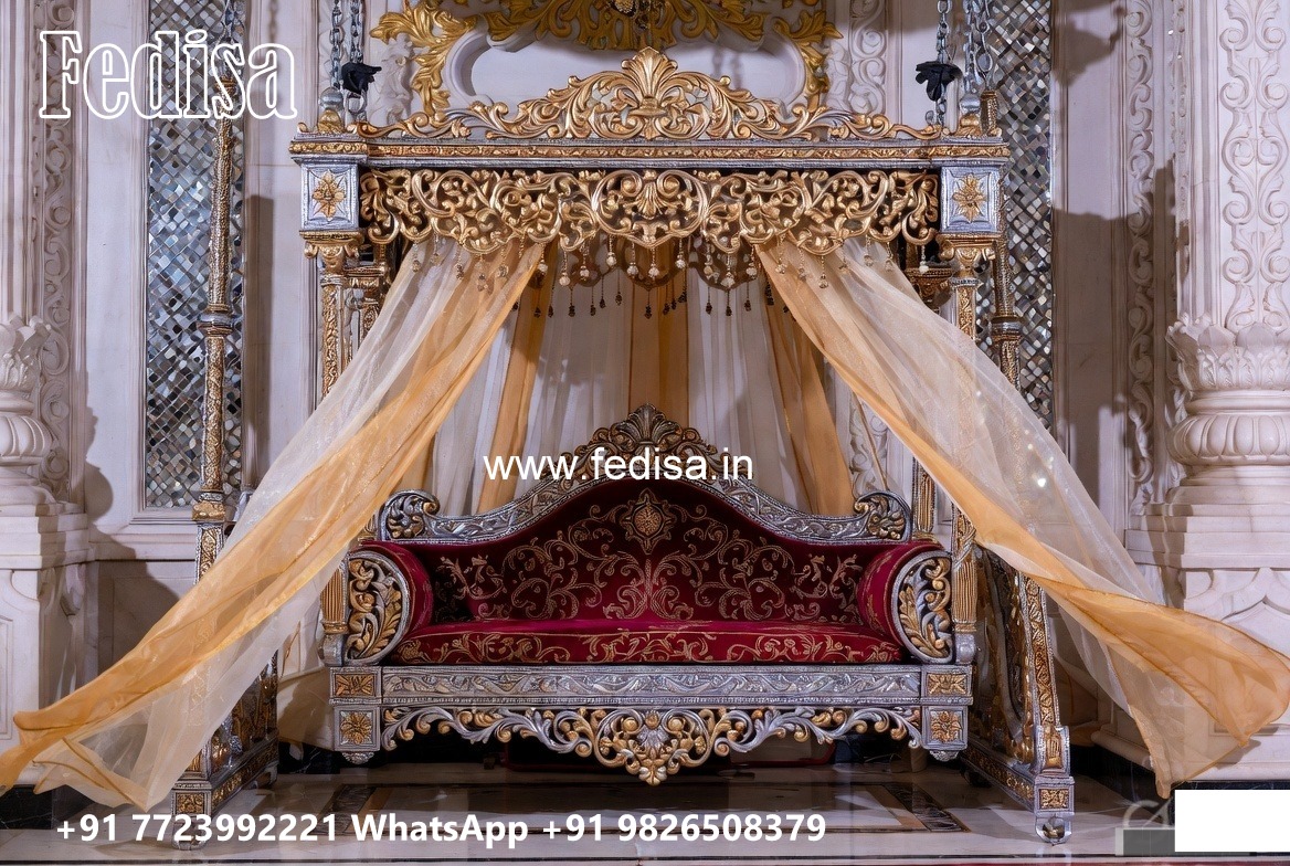 Elegant Wood Carving Swing Design with Handcrafted Details No-11610