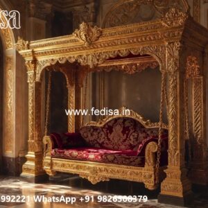 Luxury Wood Carving Swing Design with Brass Chain Style No-11615