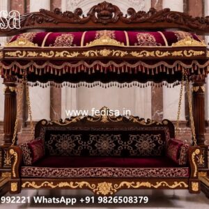 Wood Carving Swing Design with Antique Wooden Texture No-11640