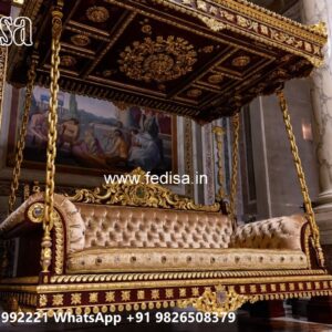 Wood Carving Swing Design with Elegant Decorative Finish No-11648