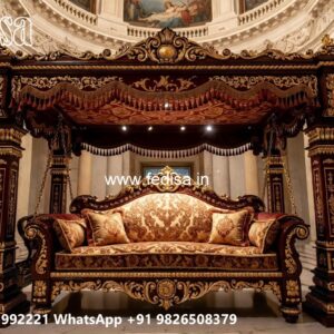 Beautiful Wood Carving Swing Design for Luxury Apartments No-11652