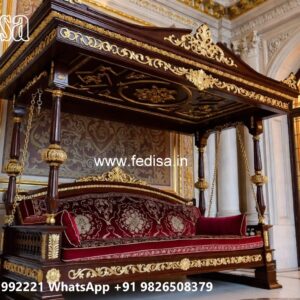 Luxury Wood Carving Swing Design with Elegant Backrest No-11657