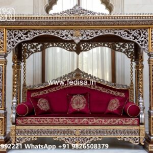 Traditional Wood Carving Swing Design with Elegant Details No-11695