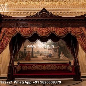 Indoor Wood Carving Swing Design for Stylish Seating Areas No-12063