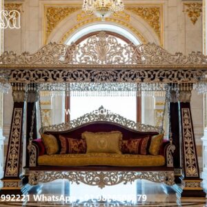 Luxury Wooden Swing Design with Intricate Carving Work No-12073