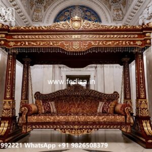 Traditional Wood Carving Swing Design for Indian Homes No-12106