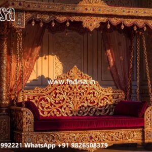 Artistic Wood Carving Swing Design for Sophisticated Decor No-12120