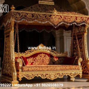 Elegant Wood Carving Swing Design with Vintage Wooden Appeal No-12149