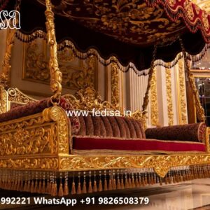 Handmade Wooden Swing Design with Royal Carving Style No-12154
