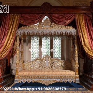 Wooden Swing Design with Decorative Cushion Arrangement No-12226