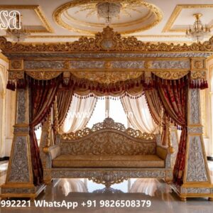 Vintage Wood Carving Swing Design with Decorative Beauty No-8946